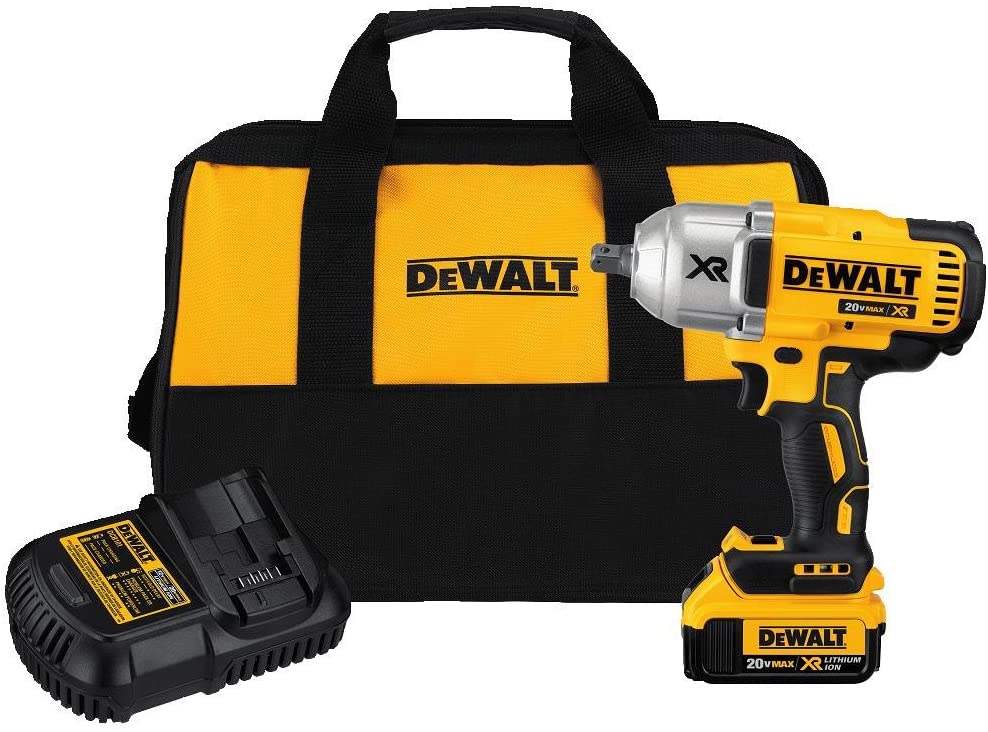  DEWALT 20V Max XR Impact Wrench Kit, Brushless, High Torque, Detent Pin Anvil, 1/2-Inch, Cordless (DCF899M1)