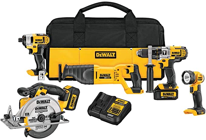 Buy 5-Tool DEWALT 20V MAX* Cordless Drill Combo Kit (DCK590L2)  