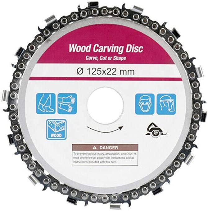 Buy 5 Inch Chain Disc With 14 Teeth 7/8 Inch Arbor Wood Carving Disc For 125mm Angle Grinder (Purple) 