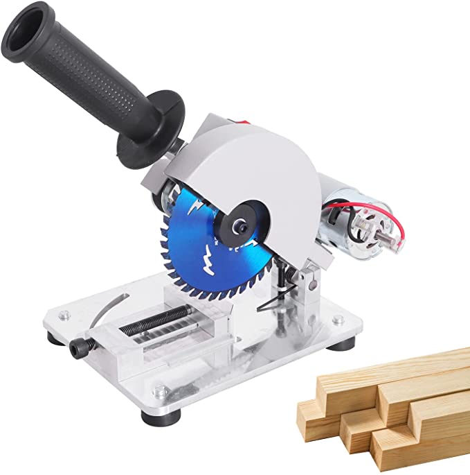 Buy Mini Table Miter Saw 96W, Small Hobby Chop Saw for Crafts/Wood/Plastic/Aluminum Alloy Cutting, 110V-240V Adjustable Angle and Cutting Depth 