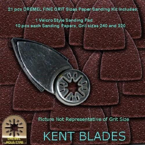 Buy Kent 21-piece fine-grit finger-size sandpaper kit, fits most oscillating and multi-function machines 