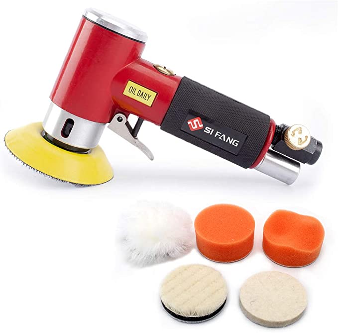 Buy 2inch 3inch Mini Orbital Air Sander Air Dual Action Sander Air Polisher Kit for Auto Body Work (Red 2