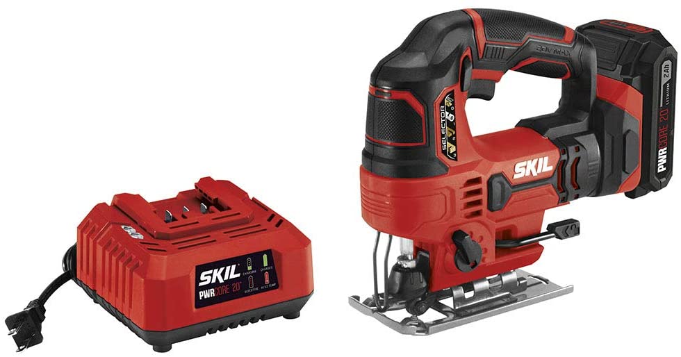 Buy JS820302 SKIL PWR CORE 20V 7/8-Inch Stroke Jigsaw with 2.0Ah PWR CORE 20 Lithium Battery and Charger 