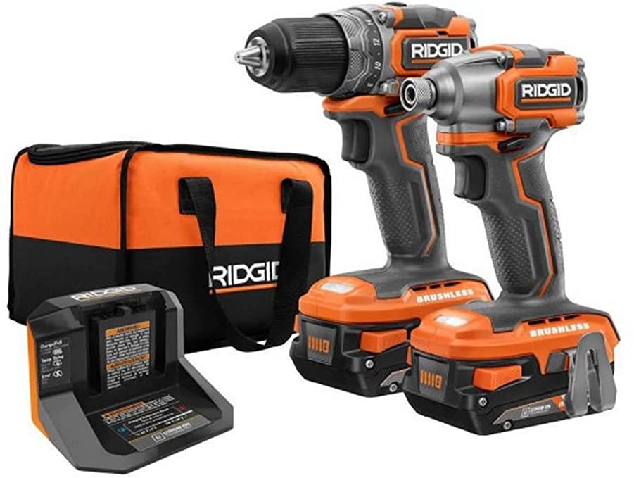 Buy R9780 RIDGID 18V Brushless Sub-Compact Cordless 1/2-Inch Drill/Driver/Impact Driver Combo Kit 