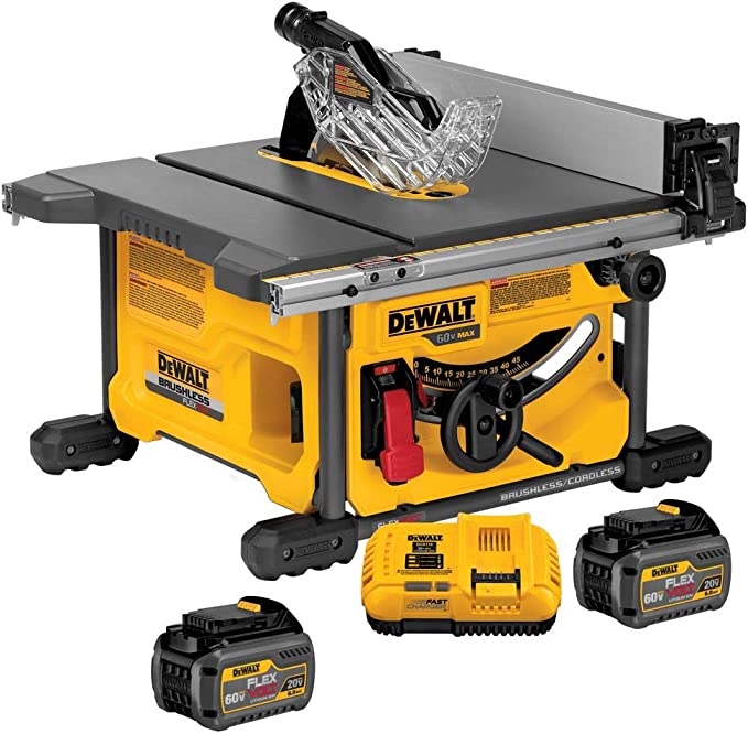 Buy FLEXVOLT 60-Volt MAX Lithium-Ion Cordless Brushless DEWALT DCS7485T1-EB Table Saw Kit, 8-1/4 in., with (2) FLEXVOLT Batteries and Charger 