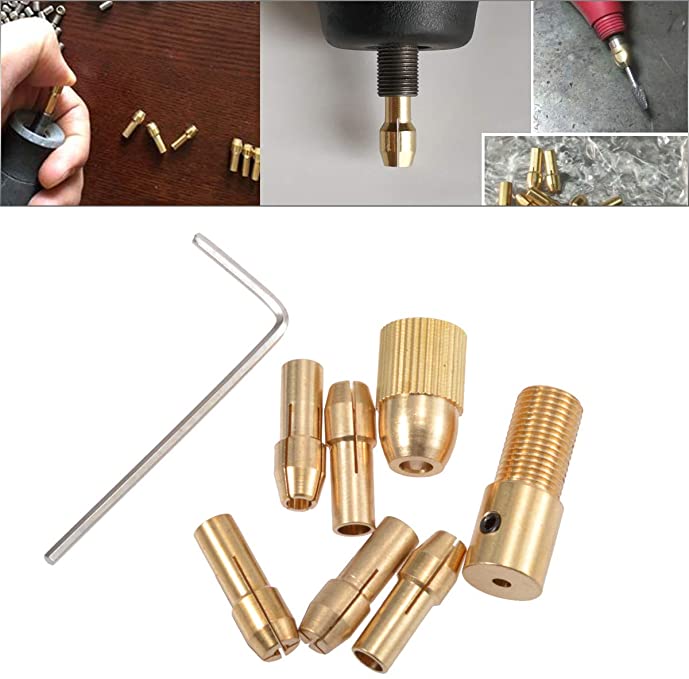 Buy HOHXEN Mini Brass Drill Chuck Drill Collet Set 1.0-3.0mm Compatible with Micro Twist Drill Chuck Hobby Model Tool - Copper Cap (2.35mm)  