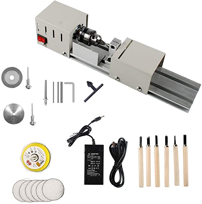 Buy BAENRCY 12V-24VDC 96W Mini Wood Lathe Milling Accessories for DIY Woodworking Wood Drill Rotary Tool (Group 2)  