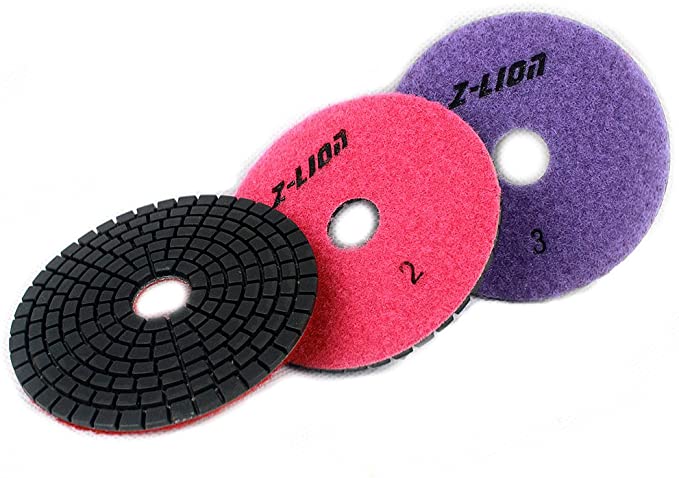 Buy Z-Lion Dimoand 3 Step Polishing Pad 4 Inch Abrasive Grind Wheel for Granite Marble Engineered Stone 