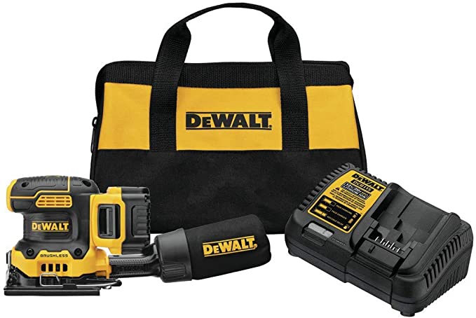 Buy DEWALT 20V MAX* XR Palm Sander with Sheet, Variable Speed, 5-Ah Battery, and 1/4-Inch Bore (DCW200P1)  