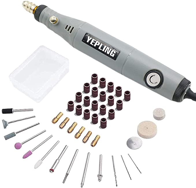 Buy YEPLING Electric Rotary Tool Kit, Mini Electric Nail Grinder Handle Electric Drill Multi Tool with 40pcs Accessory Set for Light Duty Polishing, Cleaning, and Engraving 