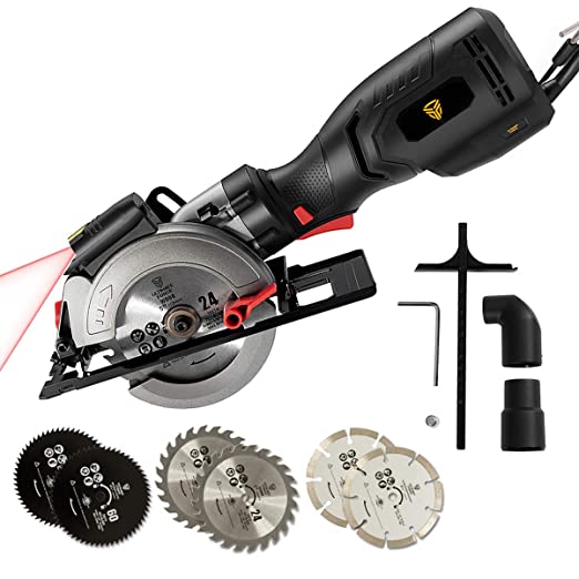 Buy Goplus Mini Circular Saw with Laser Guide, 6 Blades (5