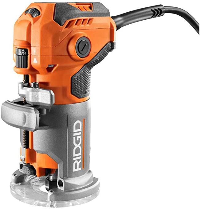 Buy Ridgid R24012+ Sander 5.5 Amp Corded Compact Power Trim Router With Micro Adjust Dial 