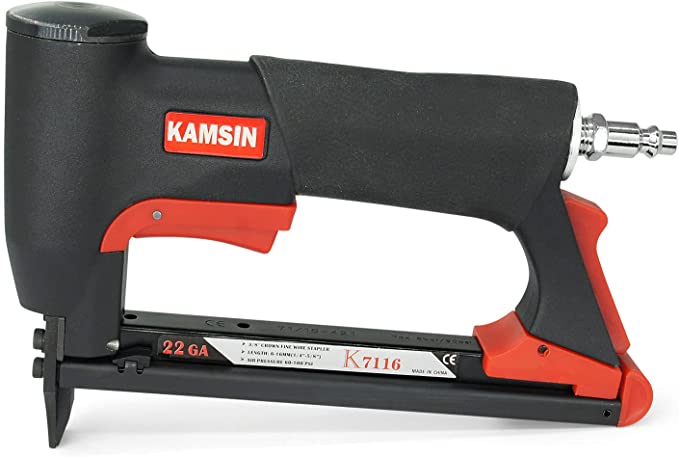 Buy KAMSIN K7116 22 Gauge Pneumatic Upholstery Staple Gun 3/8-Inch Crown 71 Series Air Power Fine Wire Stapler 1/4-Inch to 5/8-Inch Leg Length Upholstery Stapler Furniture Stapler for Fabric, Upholstery KAMSIN K7116 22 Gauge Pneumatic Upholstery Staple Gun 3/8-Inch Crown 71 Series Air Power Fine Wire Stapler 1/4-Inch to 5/8-Inch Leg Length Upholster 