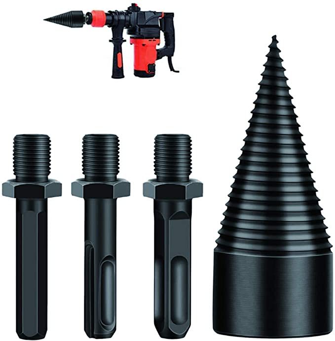 Buy Drill Bit for Firewood 32mm Removable Log Splitters Drill Bit | Stick-hex + Square + Round Wood Splitter 