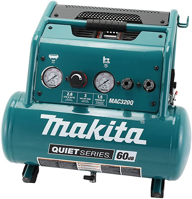 Buy Makita MAC320Q Quiet Series Electric Air Compressor, 1-1/2 HP, 3 Gallon, Oil-Free 