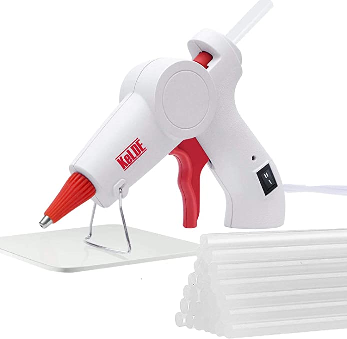 Buy KeLDE Dual Temperature Hot Glue Gun - Mini Size Glue Gun with 25 Hot Glue Sticks and Rubber Pad for DIY, Craft Projects, and Home Repair, 20Watts 