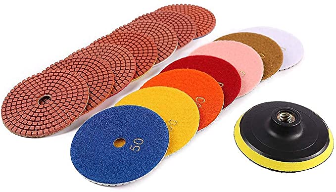 Buy RLNUDG Diamond Polishing Pads 4 Inch Wet Dry Set Granite Stone Concrete Marble Countertop Polishing 8 Piece Set 