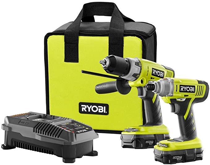 Buy Ryobi P898 18-Volt Lithium-Ion Cordless Hammer Drill/Insulator Combo Kit 