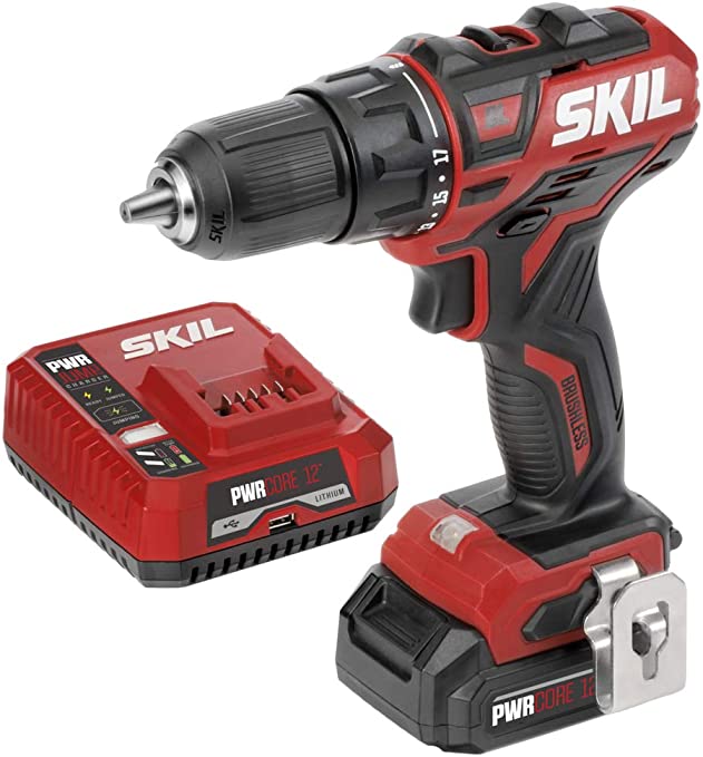 Buy SKIL PWR CORE 12 Brushless 12V 1/2 Inch Cordless Drill Driver with PWR JUMP Charger and 2.0Ah Lithium Battery - DL529002 