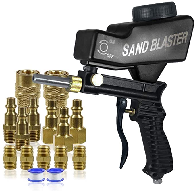 Buy Combo AS118 Black Sandblaster Kit with Air Tool Fittings Kit 