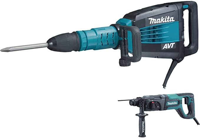 Buy Makita HM1214CX 27 pound AVT Demolition Hammer, Blue, accepts SDS-MAX bits and 1