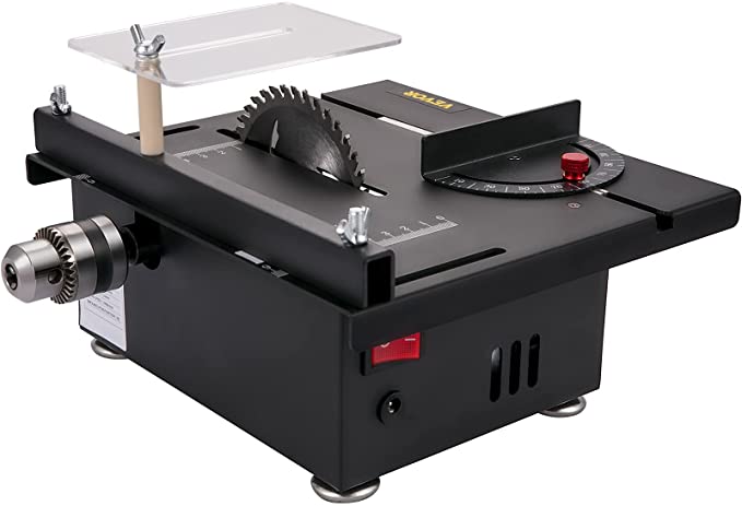 Buy VEVOR Mini Table Saw, 96W Hobby Table Saw for Woodworking, 0-90 Angle Cutting Portable DIY Saw, 7-Level Speed Adjustable VEVOR Mini Table Saw, 96W Hobby Table Saw for Woodworking, 0-90 Angle Cutting Portable DIY Saw 1.3in Cutting Depth Multifunctional Table Saws (Cutting/Polishing Set) 