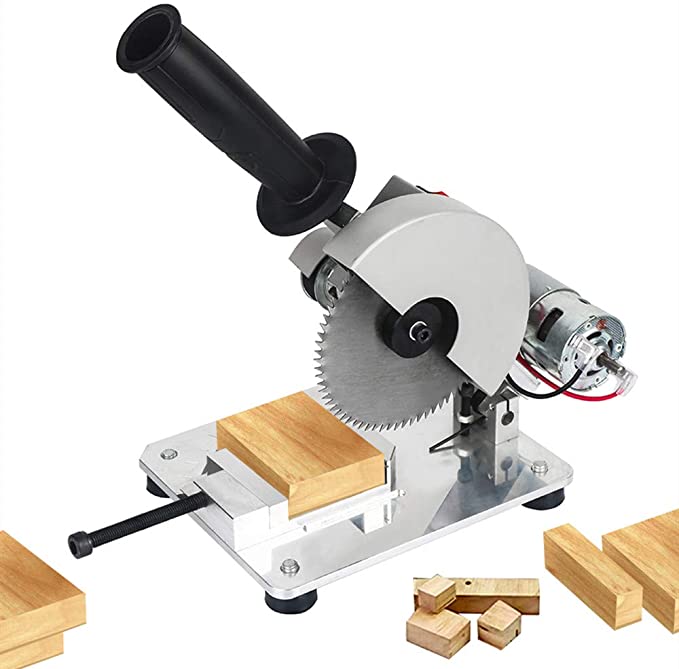 Buy Wiyos Mini Miter Saw, Portable Table Saw with 7-speed Power Supply, Adjustable Angle and Height Low Noise for Soft Metal, Thin Stainless Steel Sheet, Iron Sheet, Wood, Plastic, Acrylic, and Bamboo 