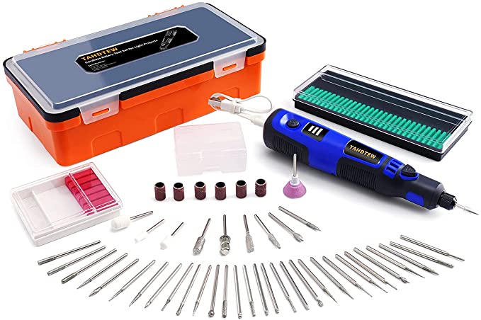 Buy Cordless Rotary Tool - 47-Piece Power Rotary Tool Kit with 30-Piece Diamond Burrs and a 3-Speed Multiuse Craft Power Tool Set for Light Duty Use 