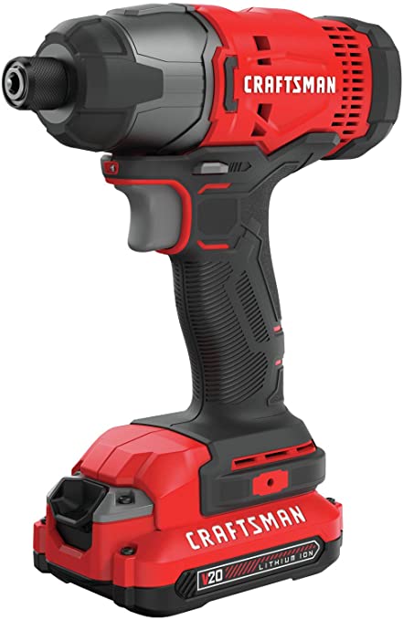 Buy CRAFTSMAN 20V MAX Impact Driver Kit, 1/4-Inch, 1 Battery (CMCF800C1), Red 