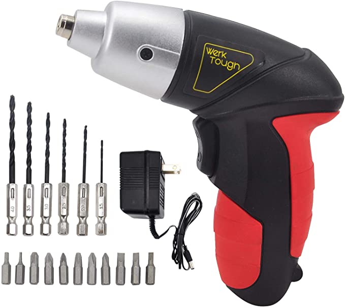 Buy S011 Werktough 4.8v Cordless Screwdriver with 6 Hexagon Drill Bits and 12 Screwdriver Bits 