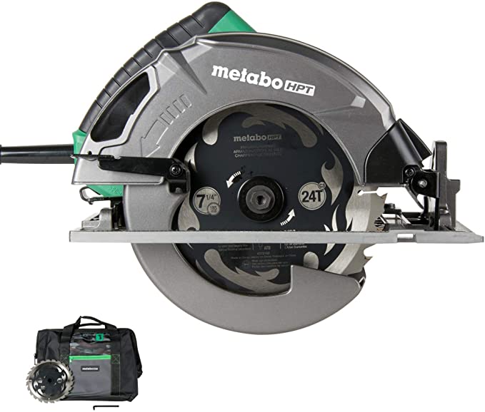 Buy Metabo HPT 7-1/4-Inch Circular Saw Kit with 6,000 RPM, 15-Amp Motor, Integrated Dust Blower, 24T Premium Framing/Ripping Blade, Single Handed Bevel Adjustment | C7SB3 