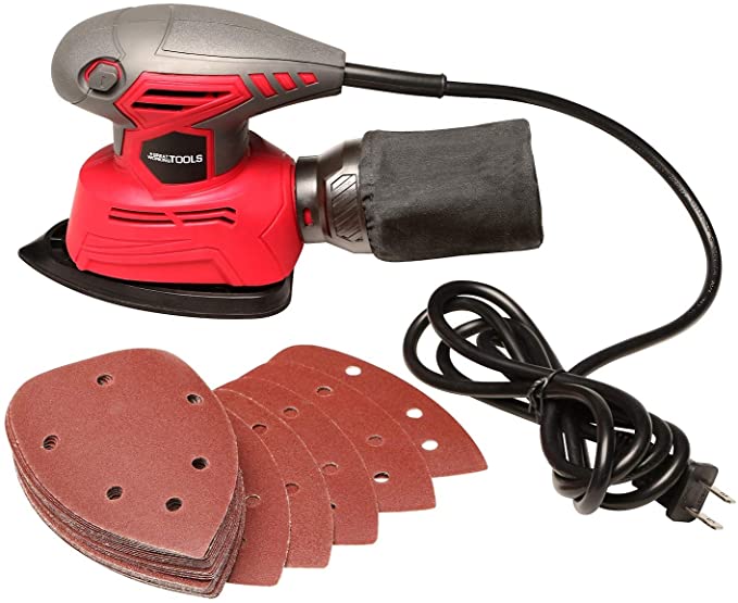 Buy Detail Sander Palm Sander with Dust Collection Bag & 27 pcs Sandpaper, 1.1 Amp 14,000 OPM, Great Working Tools 