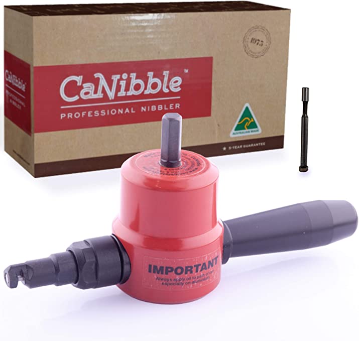 Buy CaNibble Drill Attachment Nibbler, Safe, Versatile Multi-Direction Cutting, For Flat & Corrugated Sheets Up To 14 Gauge 