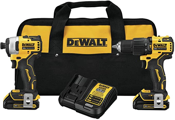 Buy 2-Tool DEWALT ATOMIC 20V MAX Combo Kit with Hammer Drill and Impact Driver, DEWALT ATOMIC 20V MAX Combo Kit with Hammer Drill and Impact Driver, DEWALT ATOMIC 20V MAX Co (DCK279C2)  