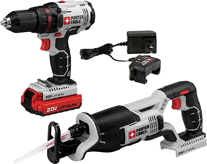 Buy PORTER-CABLE 20V MAX* Cordless Drill/Reciprocating Saw Combo Kit, 2-Tool (PCCK603L2)  