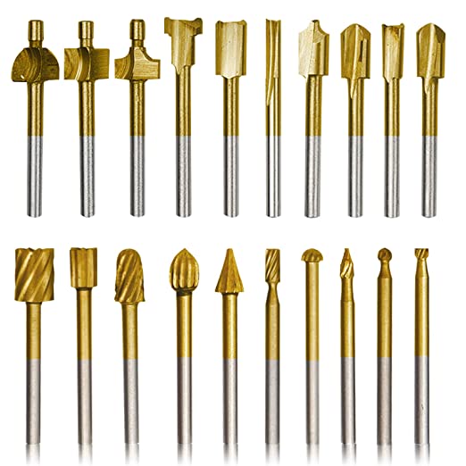 Buy 10 HSS Router Carbide Engraving Bits & 10 Router Bits with 1/8