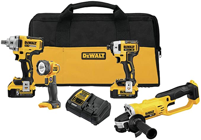 Buy DEWALT 20V MAX Impact Wrench, 5-Ah, 4-Tool Combo Kit (DCK498P2)  