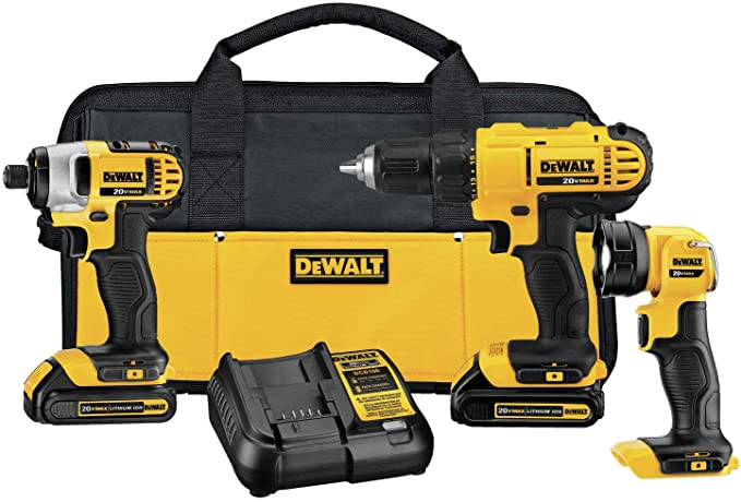 Buy 3-Tool DEWALT 20V MAX* Cordless Drill Combo Kit (DCK340C2)  