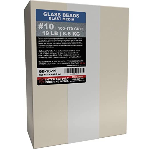 Buy #10 Glass Beads - 19 pound or 8.6 kilogram - Blasting Abrasive Media (Extra Fine) 100-170 Mesh or Grit - Spec No 10 for Blast Cabinets Or Sand Blasting Guns - Small Beads for Finishing and Cleaning 