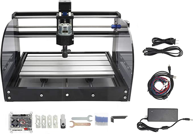 Buy DIY CNC 3018PRO-M 3 Axis CNC Router Kit with PCB Milling, Wood Carving Engraving Machine, and ER11 and 5mm Extension Rod (Working Area 300x180x45mm)  