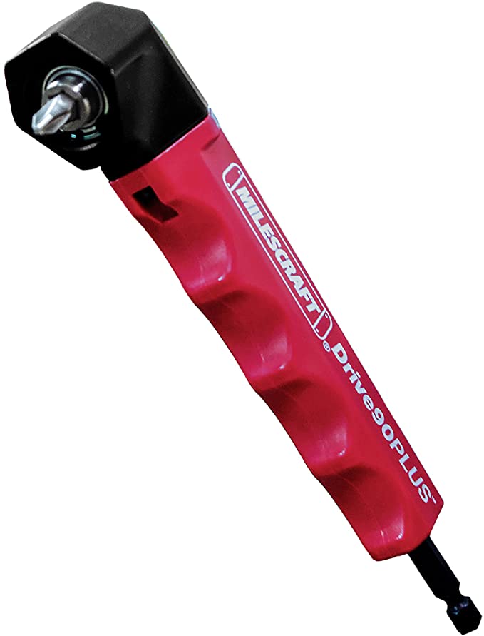 Buy Milescraft 1303 Drive90PLUS Impact Ready Right Angle Drill Attachment - Ideal for Drilling or Driving in Tight Spaces Milescraft 1303 Drive90PLUS Impact Ready Right Angle Drill Attachment - Ideal for Drilling or Driving in Tight Spaces - 1.5 in. minimum reach; accepts most 1/4 in. hex accessories 