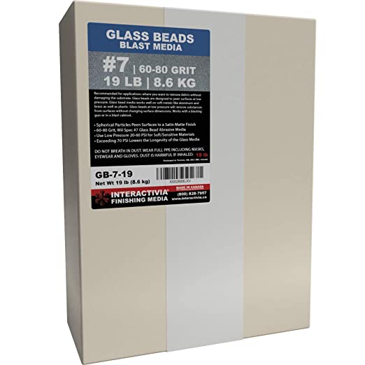 Buy #7 Glass Beads - 19 pound or 8.6 kilograms - Blasting Abrasive Media (Fine) 60-80 Mesh or Grit - Spec No 7 for Blast Cabinets Or Sand Blasting Guns - Small Beads for Cleaning and Finishing 