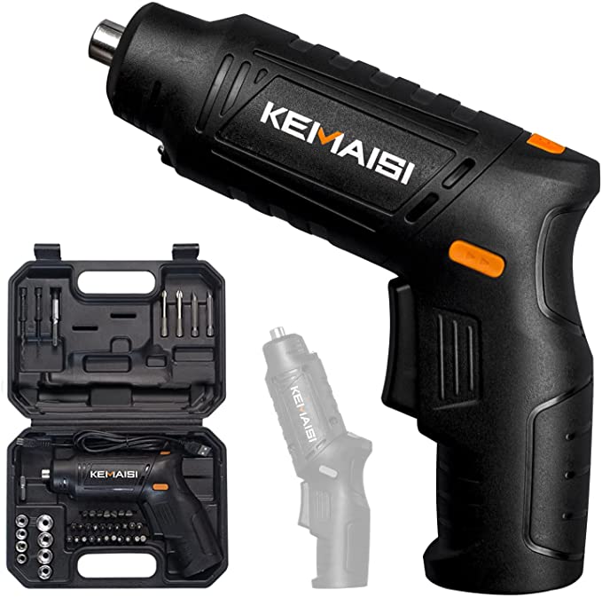 Buy KEMAISI (46 in 1)4.2V Cordless Power Screwdriver Sets with LED Working Light, Rechargeable Power Screwdriver, Magnetic Screwdriver Set, Large Screwdriver with Adjustable Handle Positions for Men and Women 