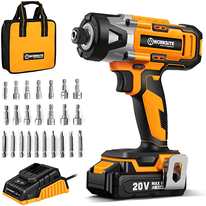 Buy Cordless Impact Driver Kit, 2655 In-lbs WORKSITE (300N.m)  Max Torque, 1/4