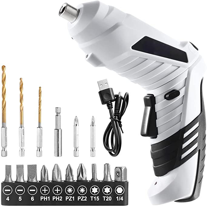 Buy VILLCASE Electric Screwdriver Set, Rechargeable Cordless Screwdriver with 16 Screw Bits, 3.6V Power Screwdriver Cordless for Furniture Assembly 