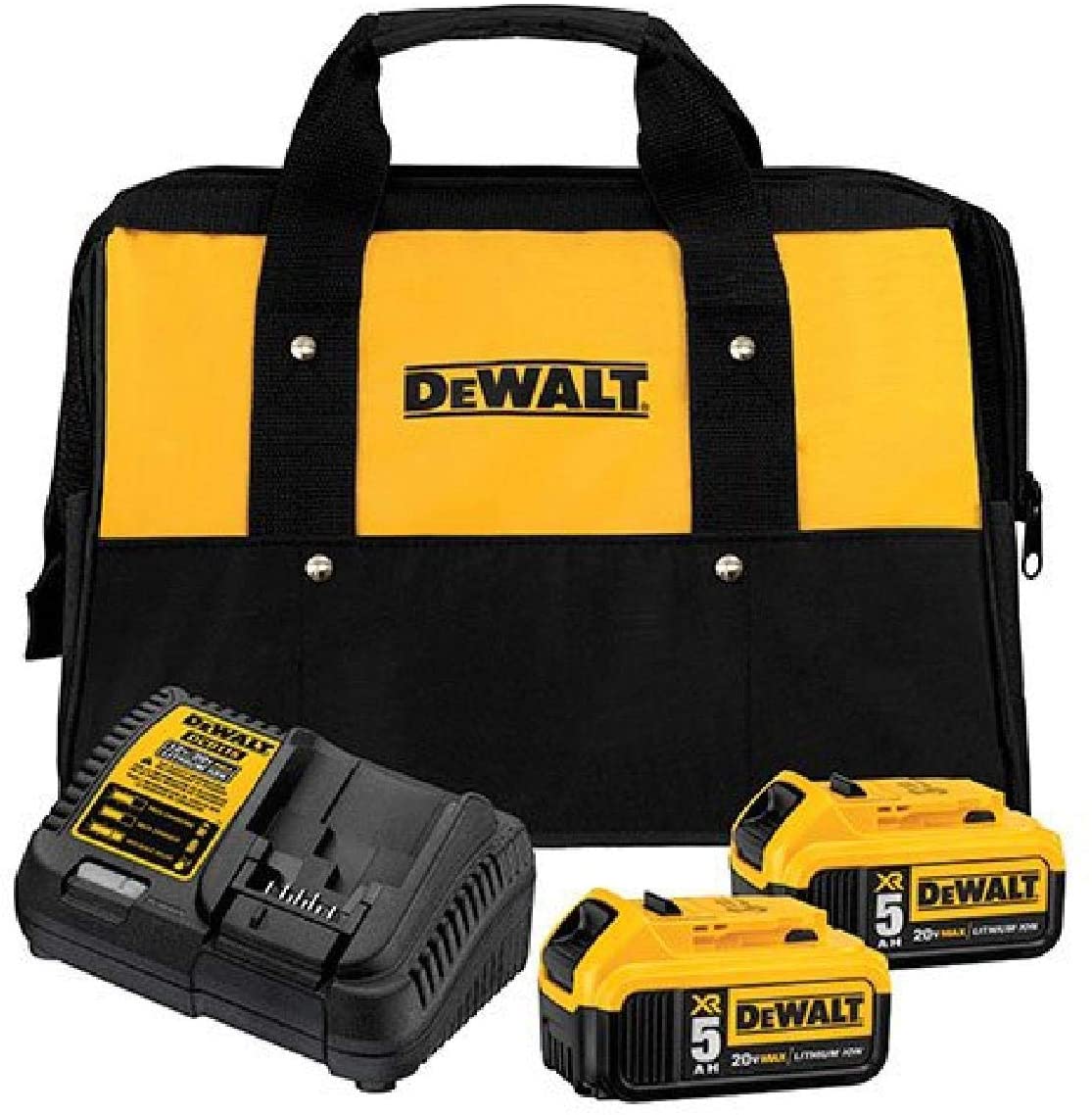 DEWALT 20V MAX Battery Starter Kit with 2 Batteries, 5.0Ah (DCB205-2CK) , Black