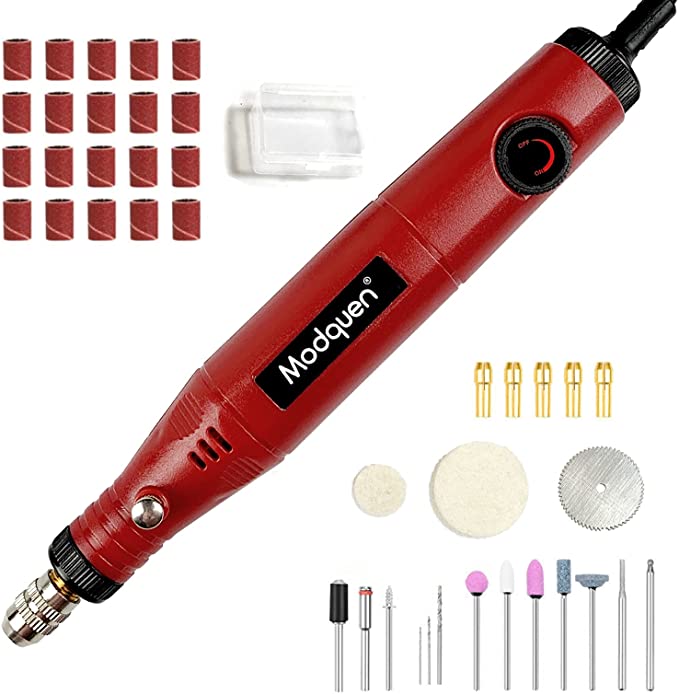 Buy Modquen Rotary Tool Mini Grinder Ergonomic Design Adjustable Speed Drilling, Cutting, Engraving, and Polishing Tool with Good Heat Dissipation (Red)  