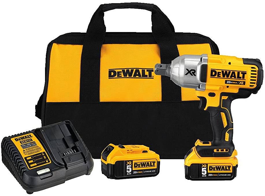 Buy 1/2-Inch, 5-Amp Hour DEWALT 20V MAX XR Cordless Impact Wrench with Hog Ring (DCF897P2)  