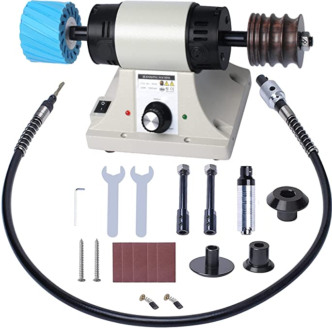 Buy Machine for Burnishing Leather 0-8000RPM Leather Edge Grinding with Flexible Shaft Handle Sander Buffing Motor 110V 