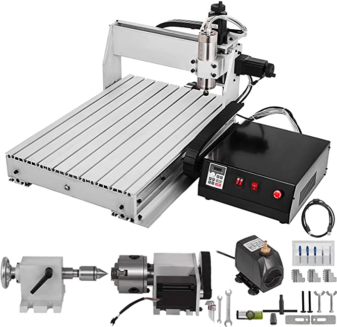 Buy VEVOR CNC Router 6040 4 Axis CNC Router Engraver 600x400mm 1000W USB Engraving CNC Router Kit MACH3 Control VFD Water-Cooling Router Ball Screw for Metal, Wood, Glass, and Plastic VEVOR CNC Router 6040 4 Axis CNC Router Engraver 600x400mm 1000W USB Engraving CNC Router Kit MACH3 Control VFD Water-Cooling Router Ball Screw for Metal, Wood, Glass, and Plastic (6040 4 Axis)  